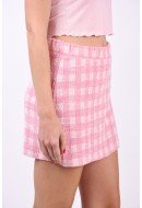 Pantaloni Scurti Dama Only Onlvama Pink/Checks White